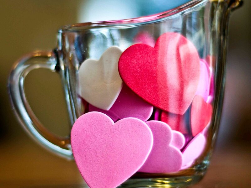 Hearts in Glass Mug