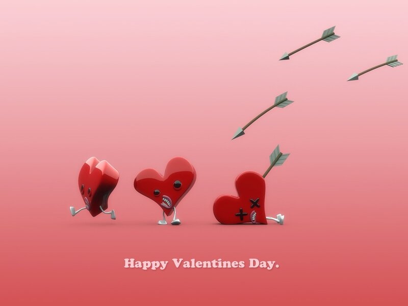 Hearts in love and pain