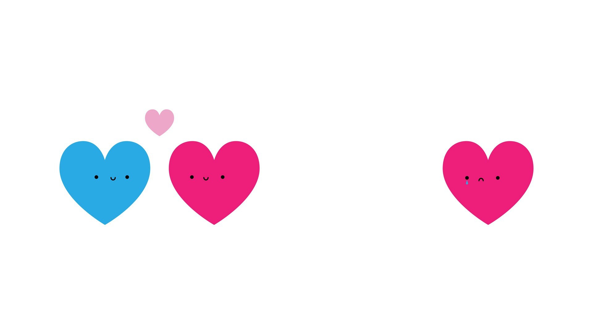 hearts in love and sadness