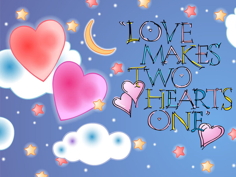 Hearts in Night Sky