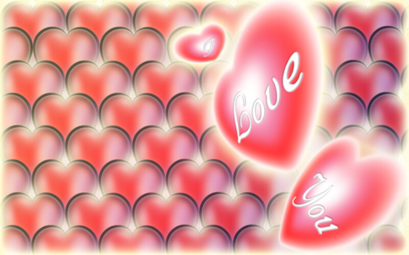 hearts love you pattern