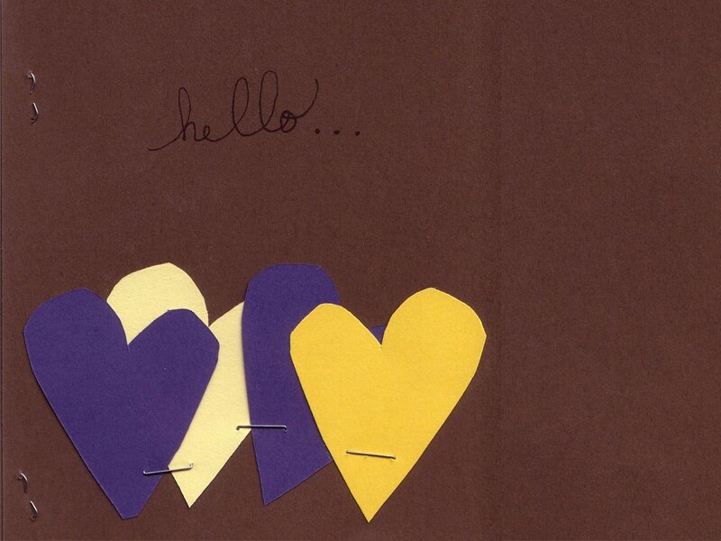 hearts on brown paper