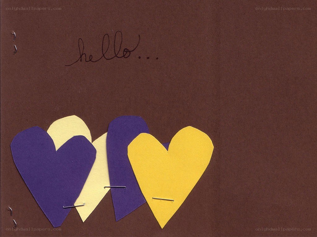 hearts on brown paper
