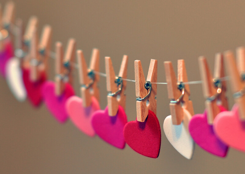 Hearts on Clothespins