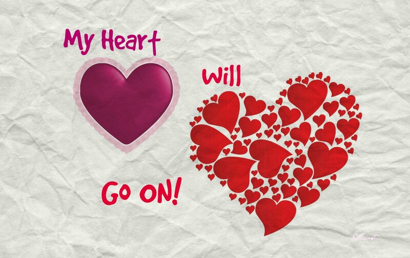 Hearts on Crumpled Paper