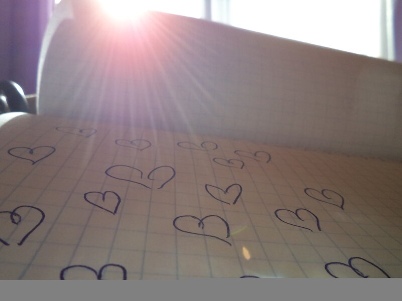 hearts on graph paper