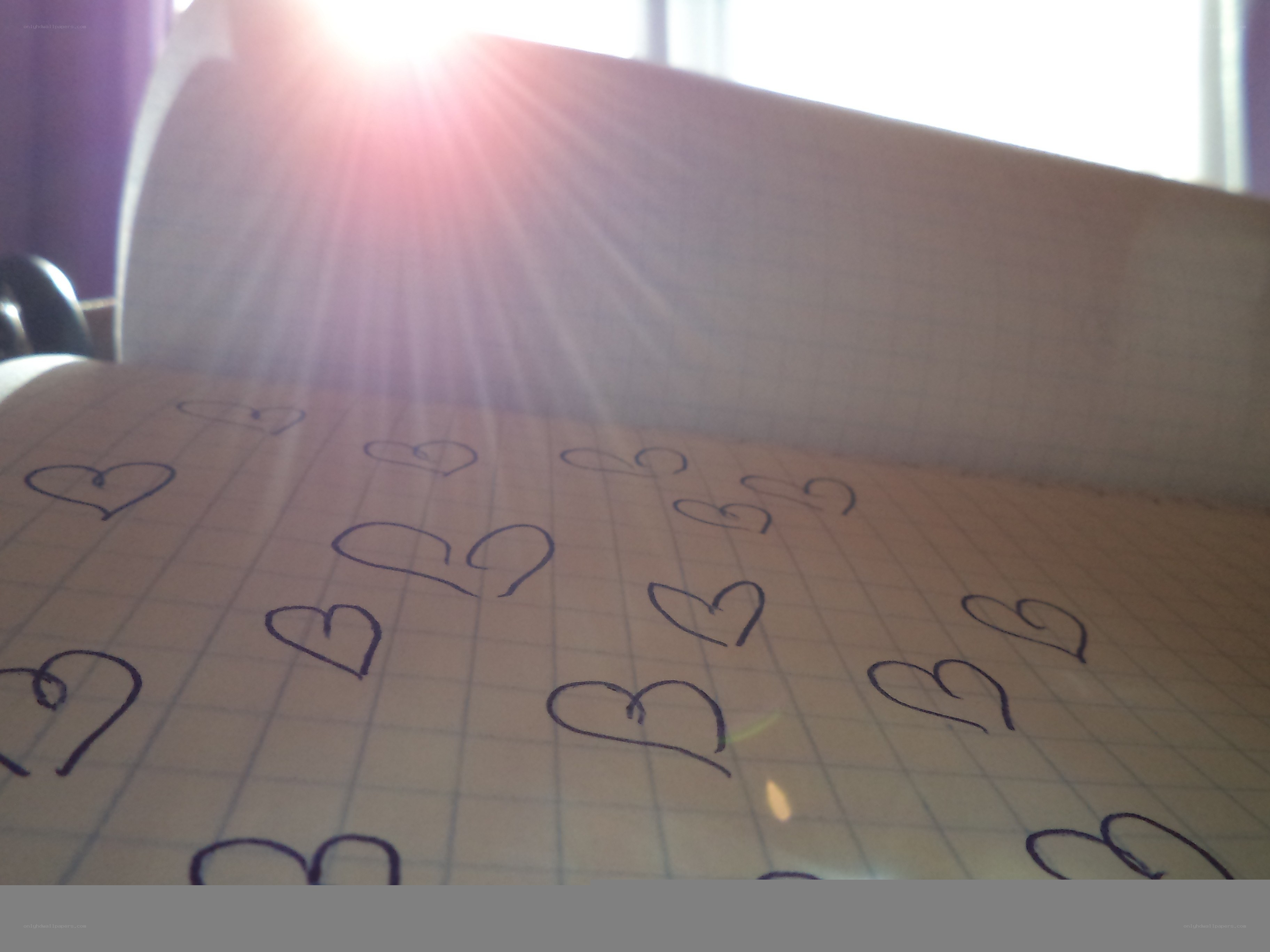 hearts on graph paper