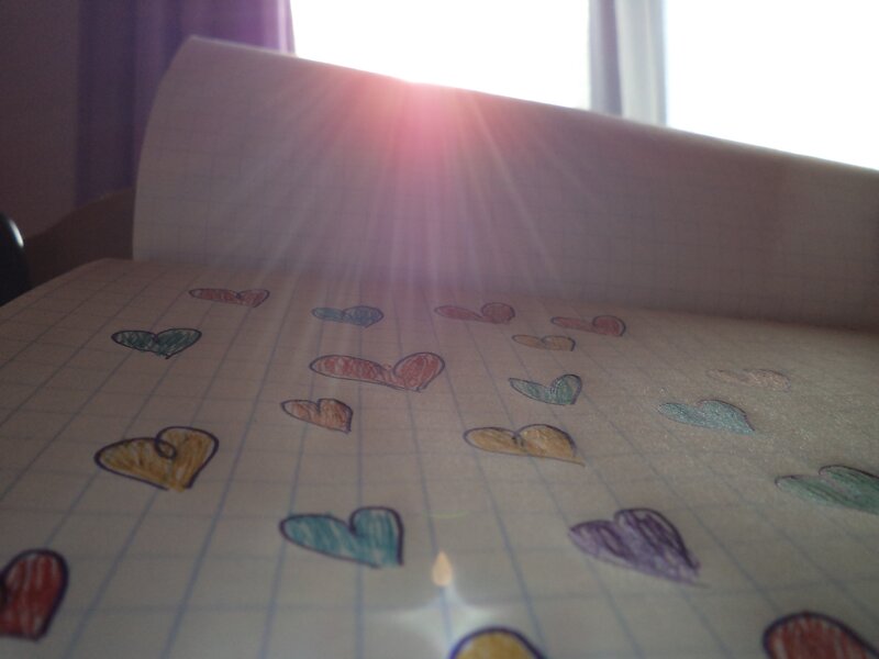 hearts on graph paper