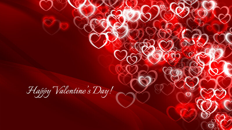 Hearts on Red Background — Romantic, Digital Art