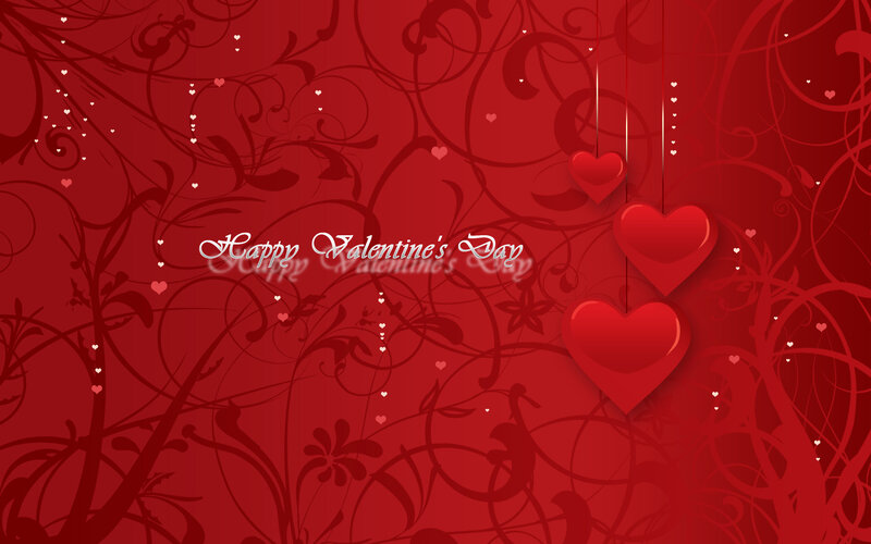 Hearts on Red Background