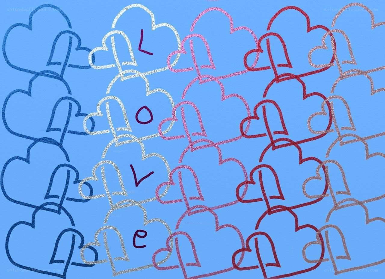 hearts spelling love
