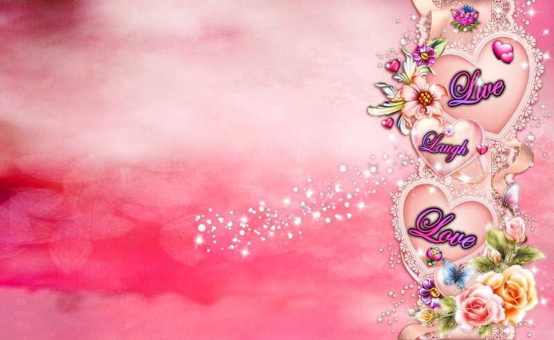 Hearts with Flowers — Pink