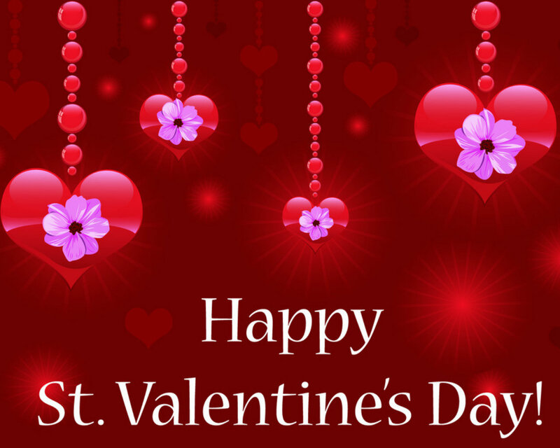 Hearts with Flowers — Red, Festive
