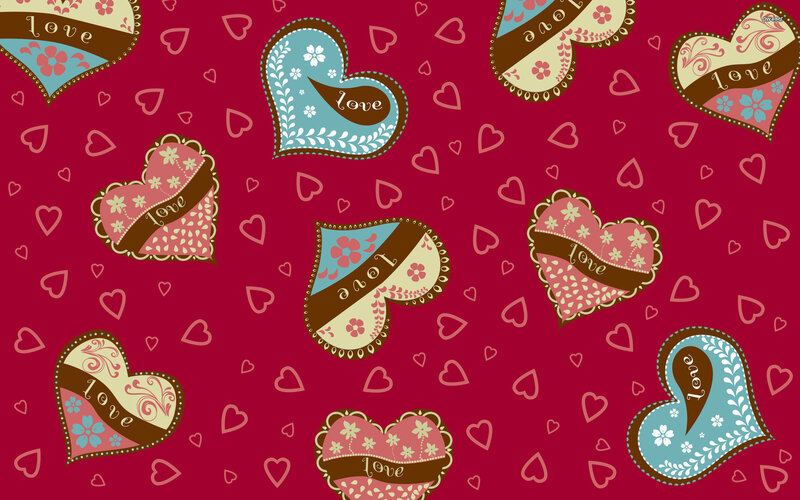 Hearts with 'love' Text