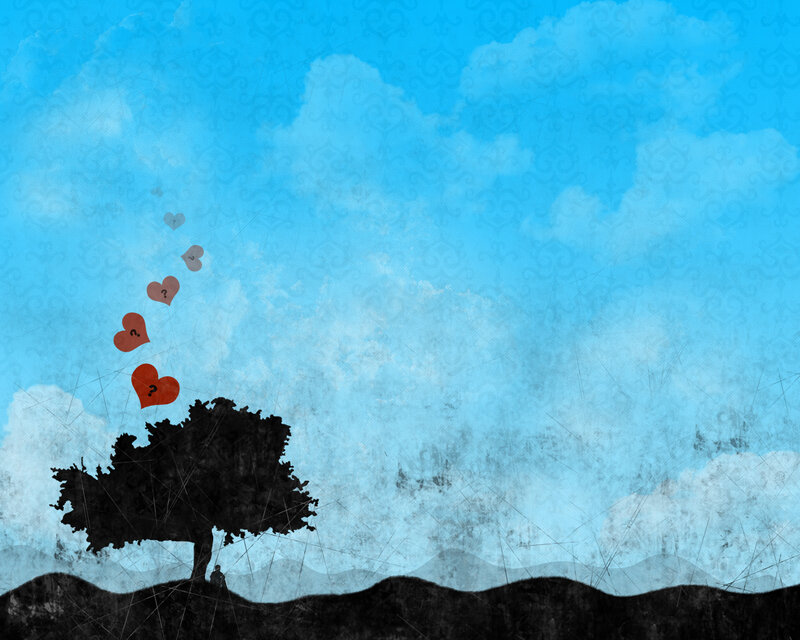 Hearts with question marks