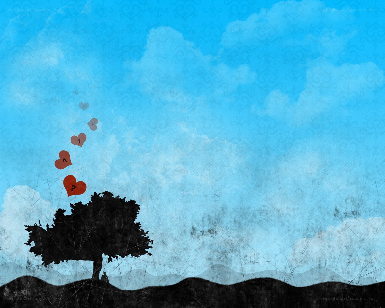 Hearts with question marks