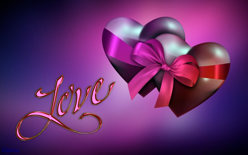 Hearts with Ribbon Bow