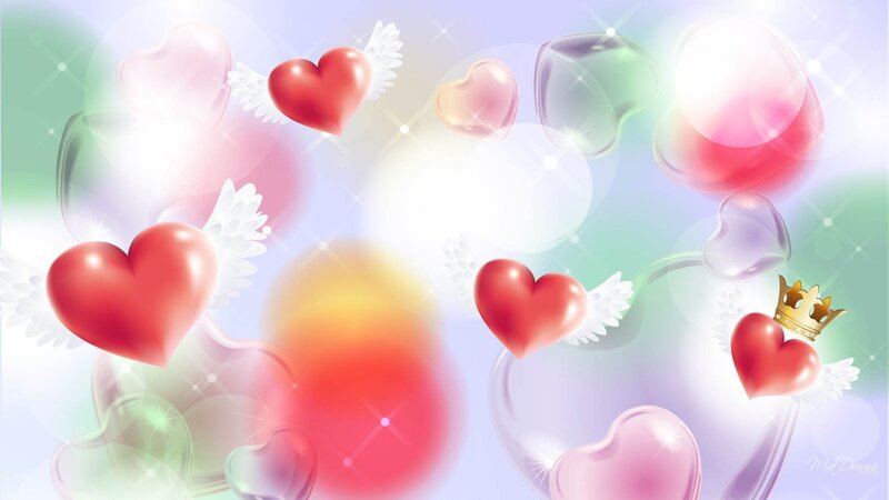Hearts with Wings and Crown