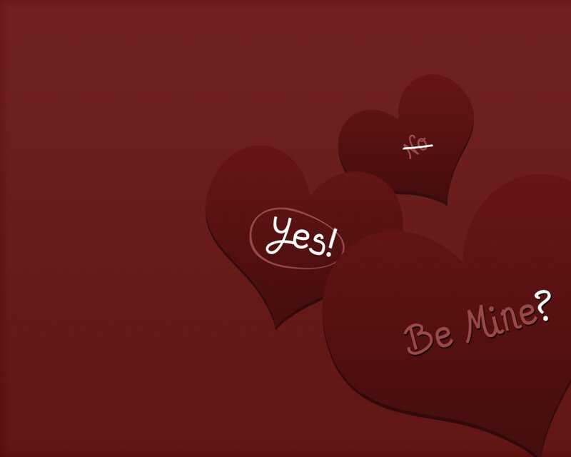 hearts with yes and no