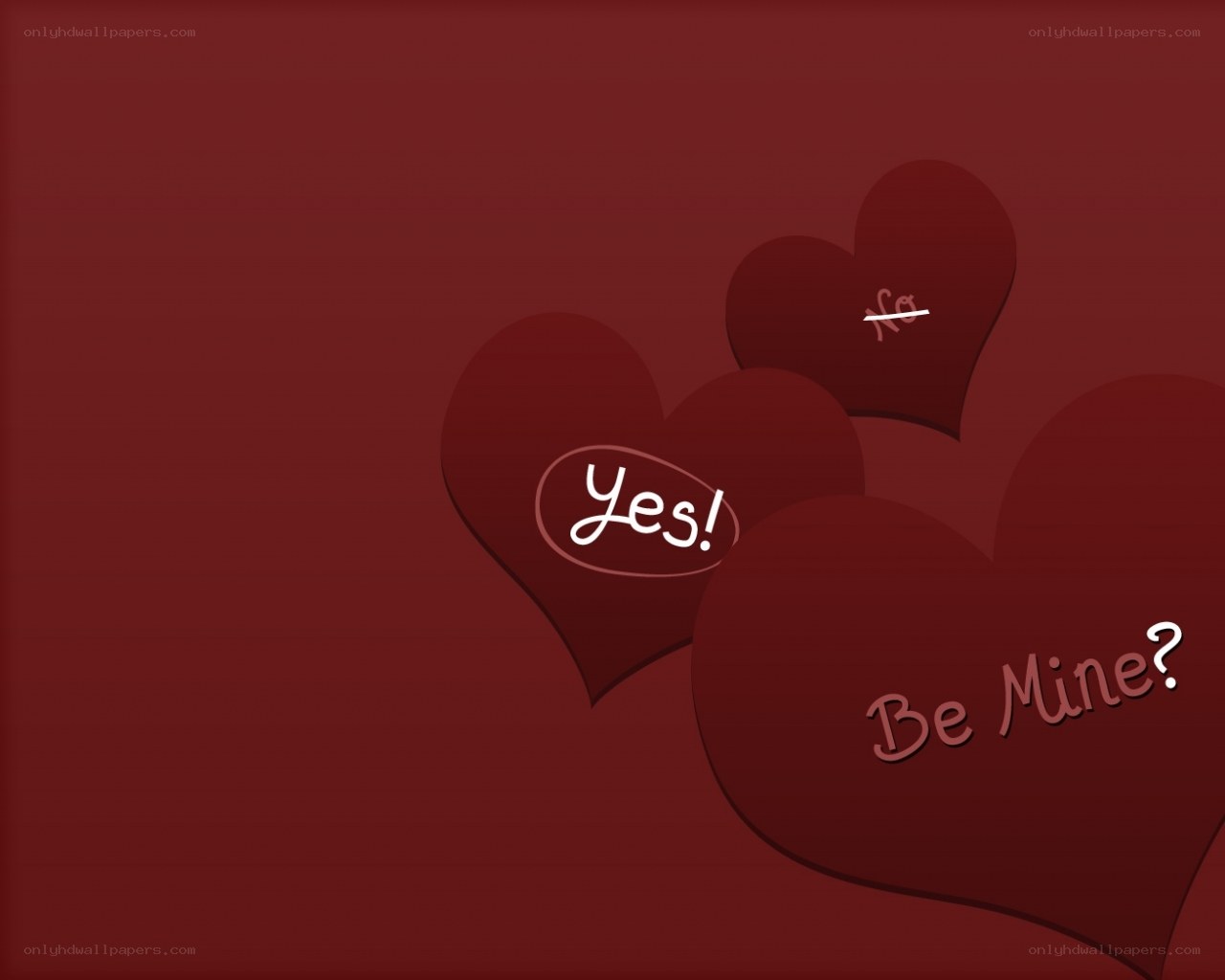 hearts with yes and no