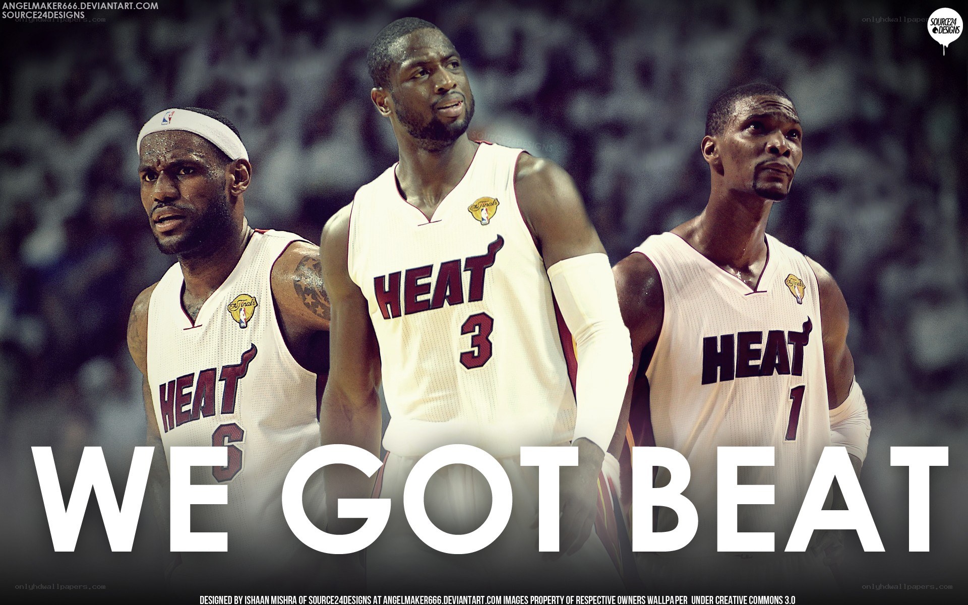 Heat trio basketball wallpaper