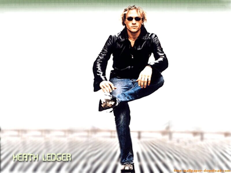 Heath Ledger in leather jacket