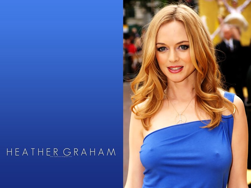 Heather Graham in blue dress