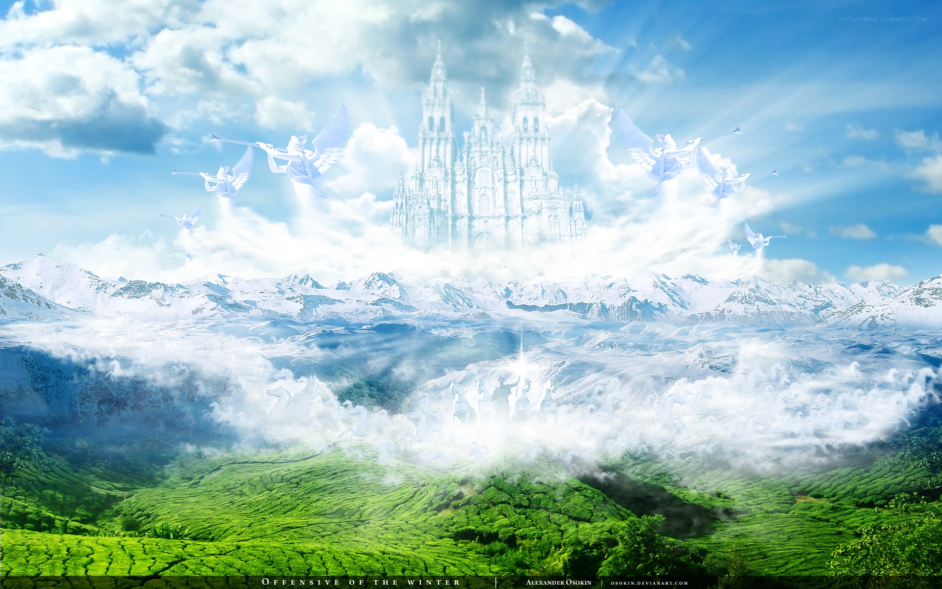 Heavenly Castle and Angels