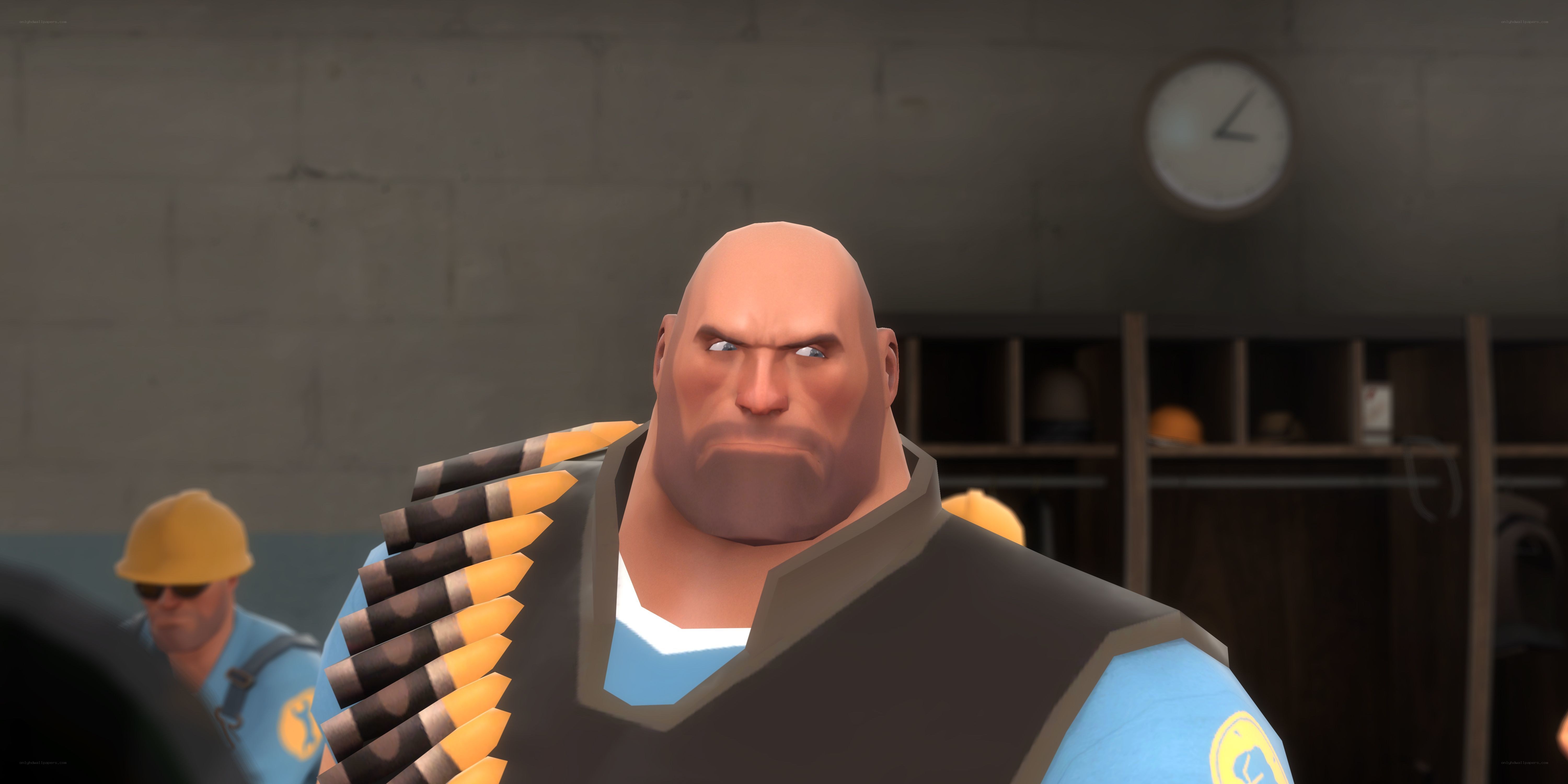 Heavy character in a locker room