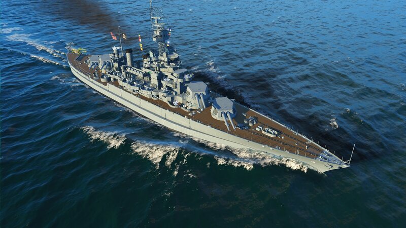 Heavy Cruiser at Sea — Gray