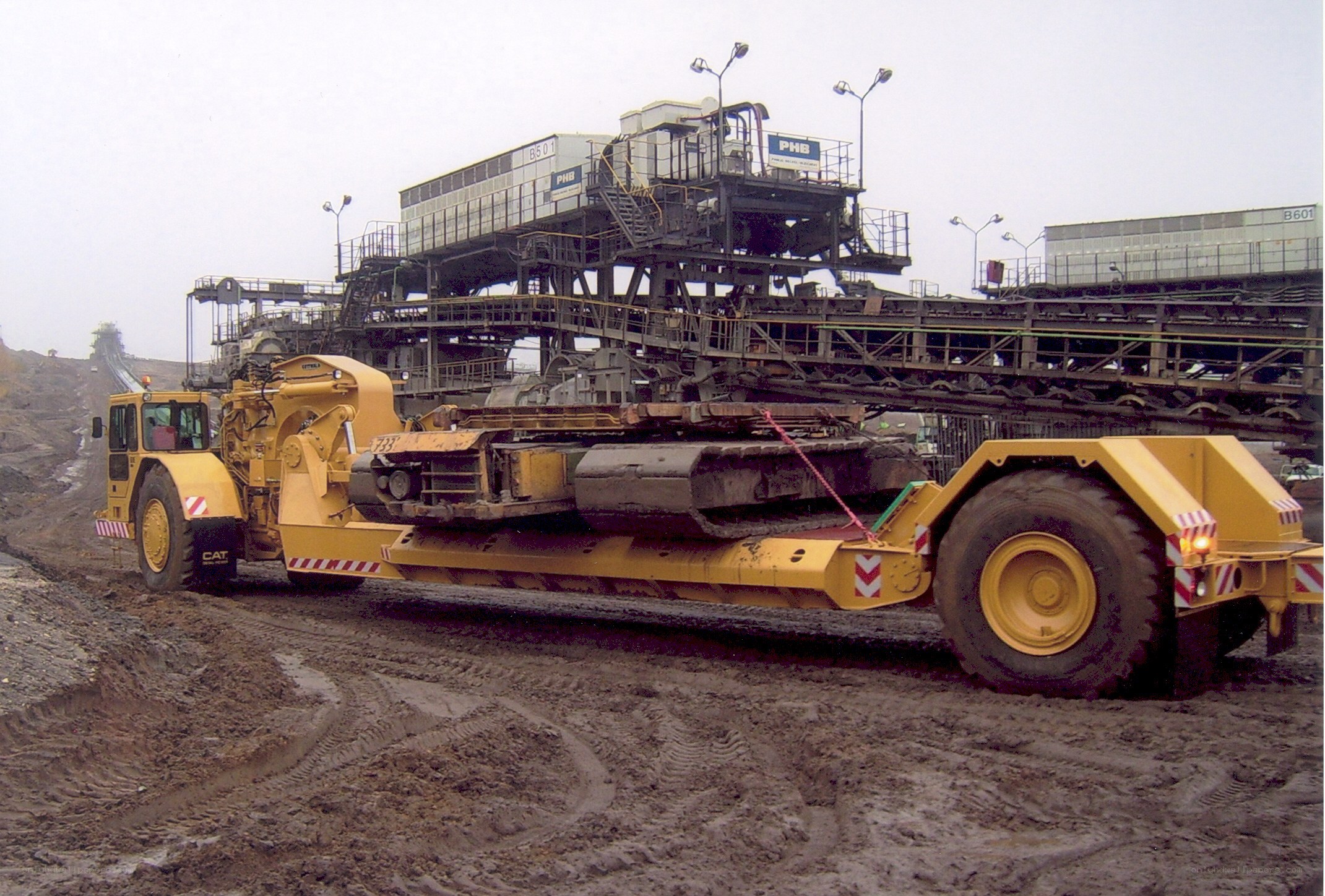 Heavy machinery at a mining site