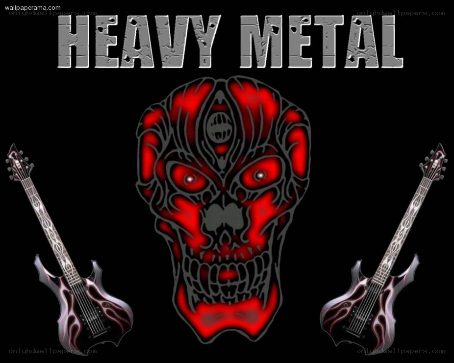 Heavy Metal Skull and Guitars