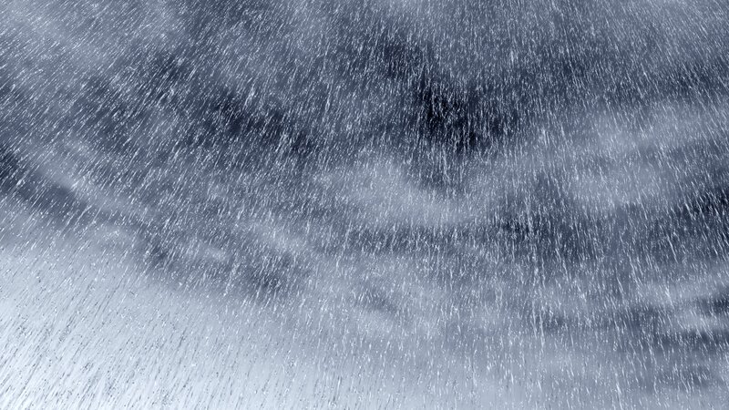 Heavy rain falling at an angle