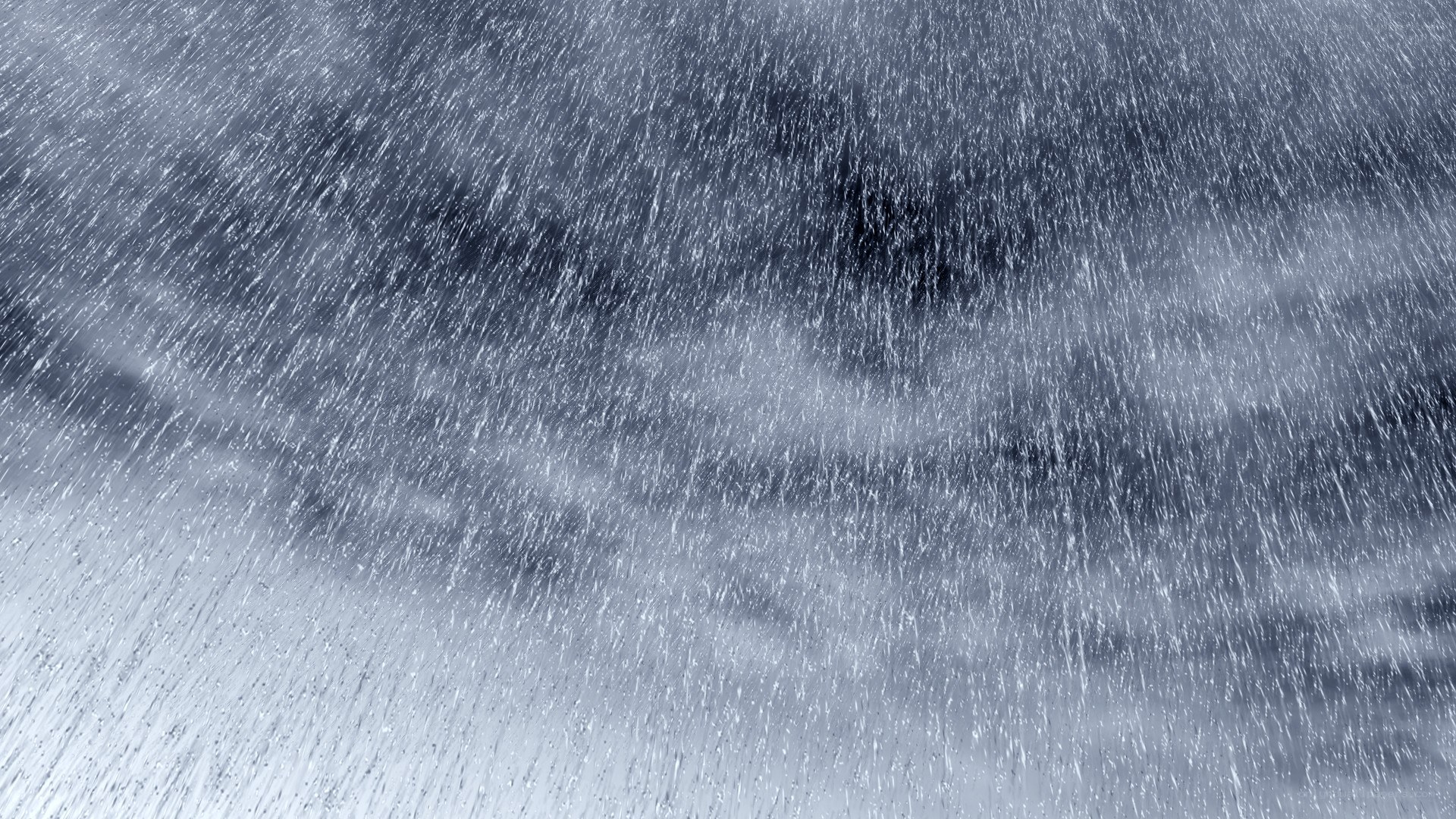 Heavy rain falling at an angle