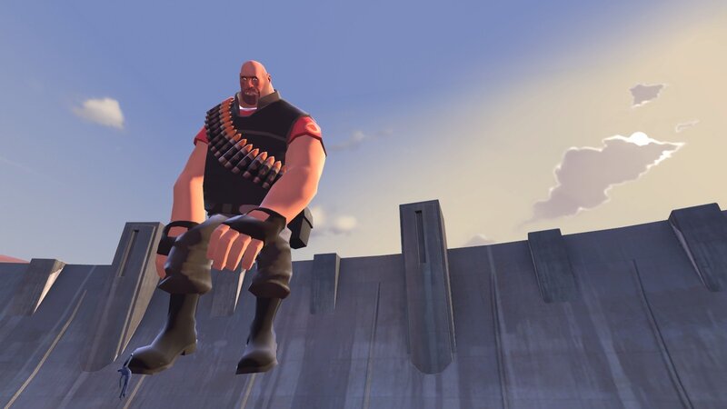 Heavy weapon character on wall