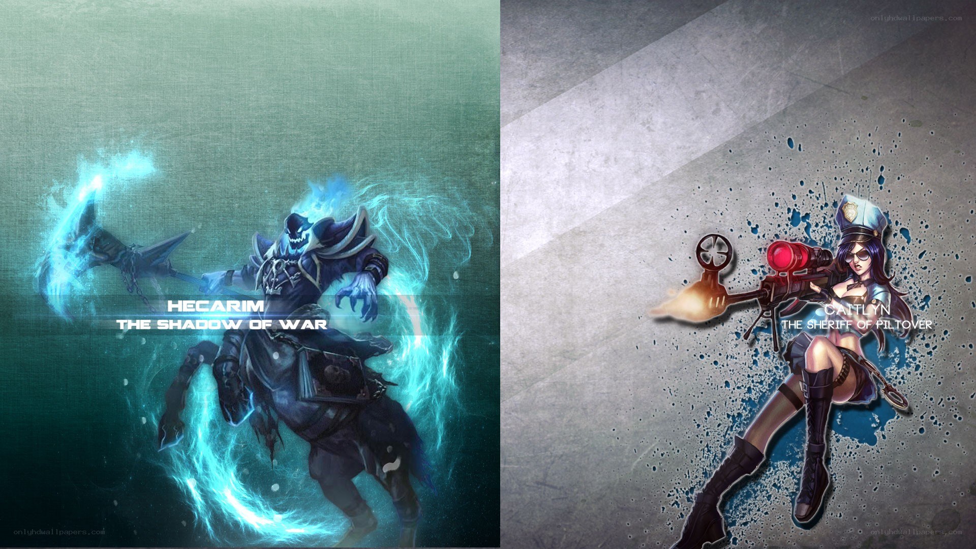 Hecarim and Caitlyn artwork