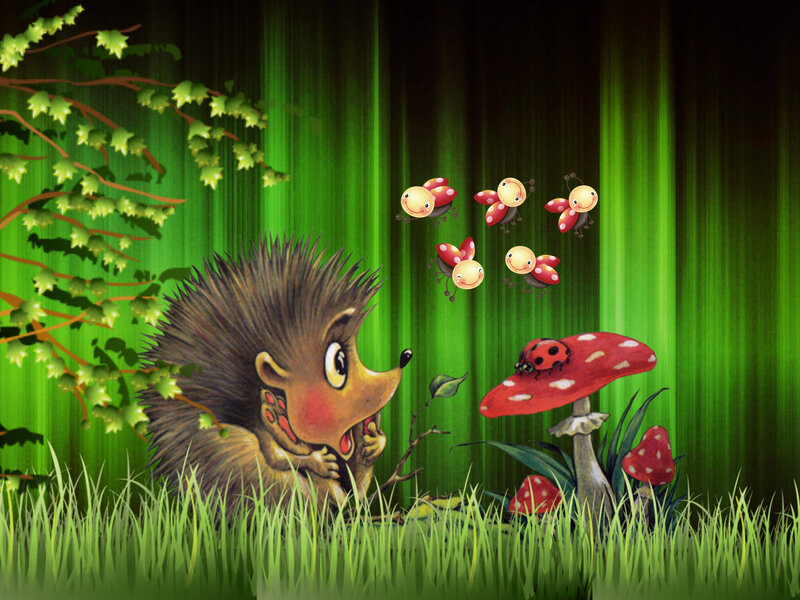 Hedgehog in Forest — Green