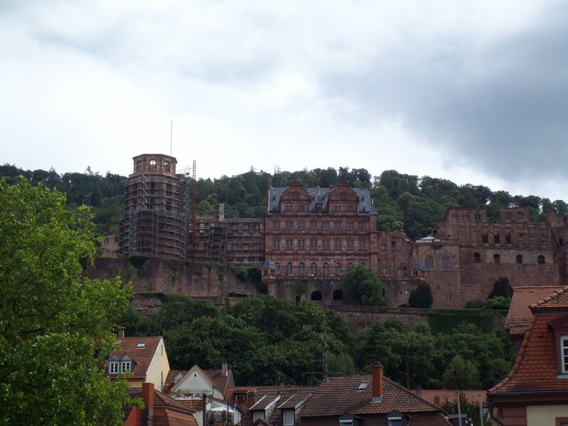 Heidelberg Castle on a cloudy day