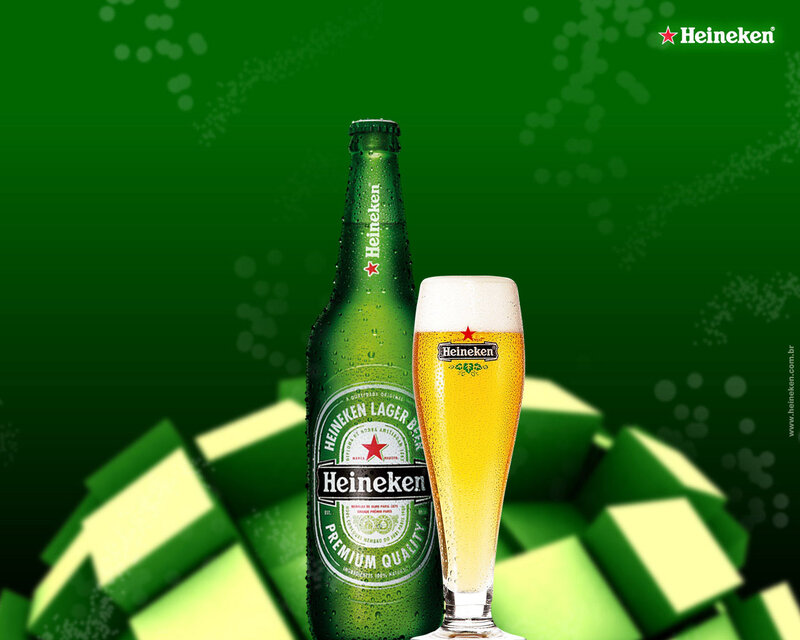 Heineken beer bottle and glass