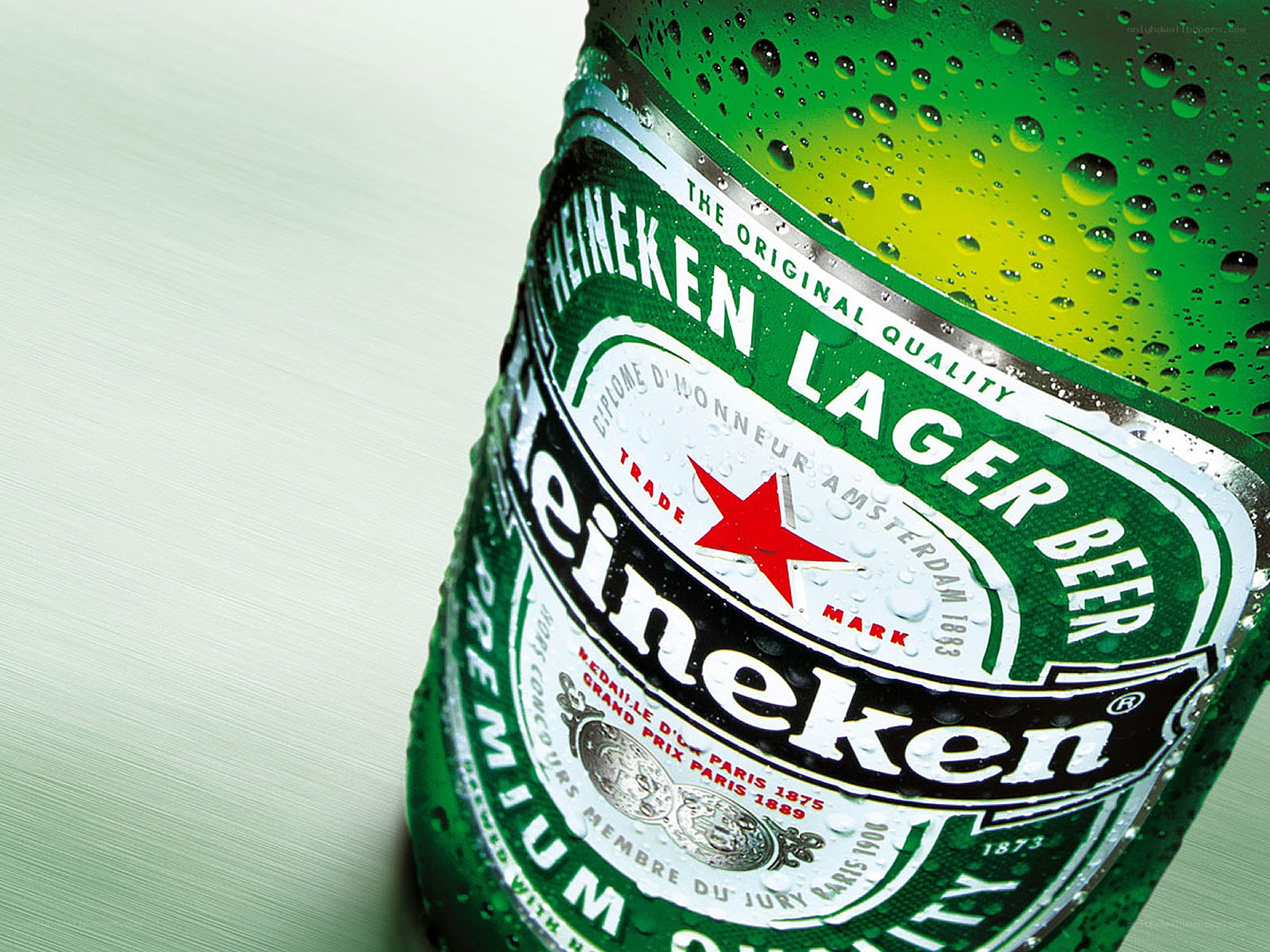 Heineken beer bottle close-up