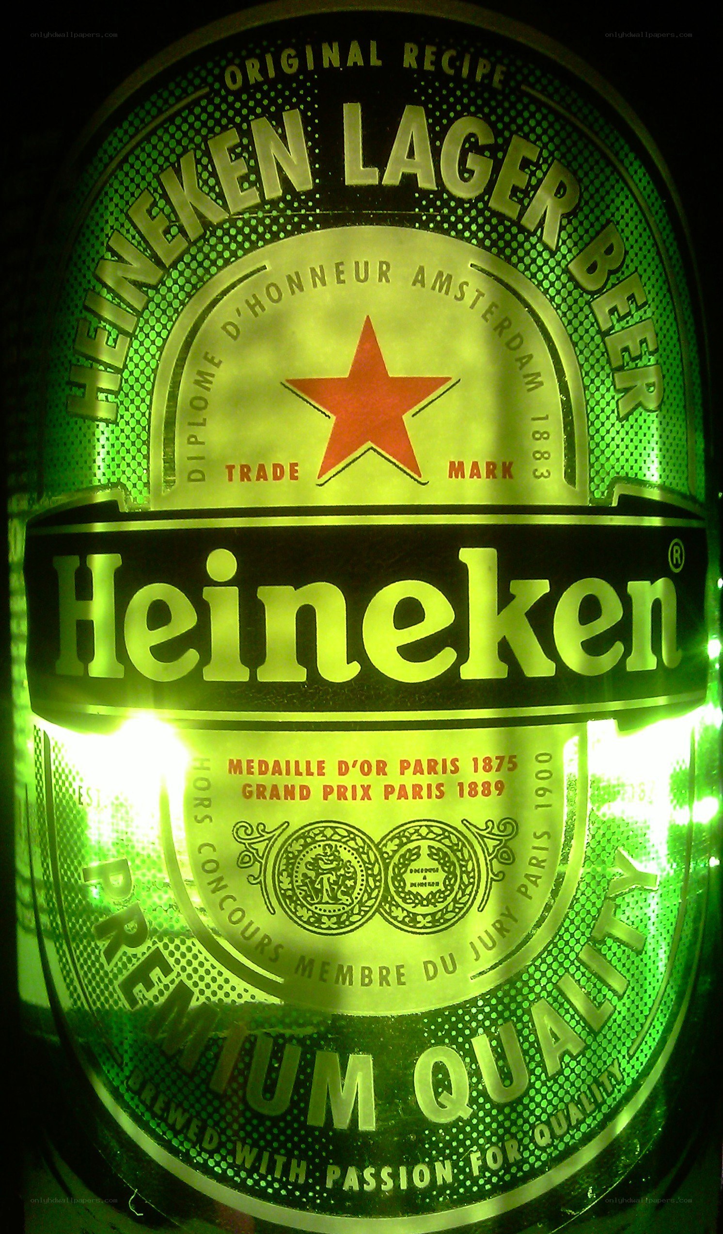Heineken beer bottle label