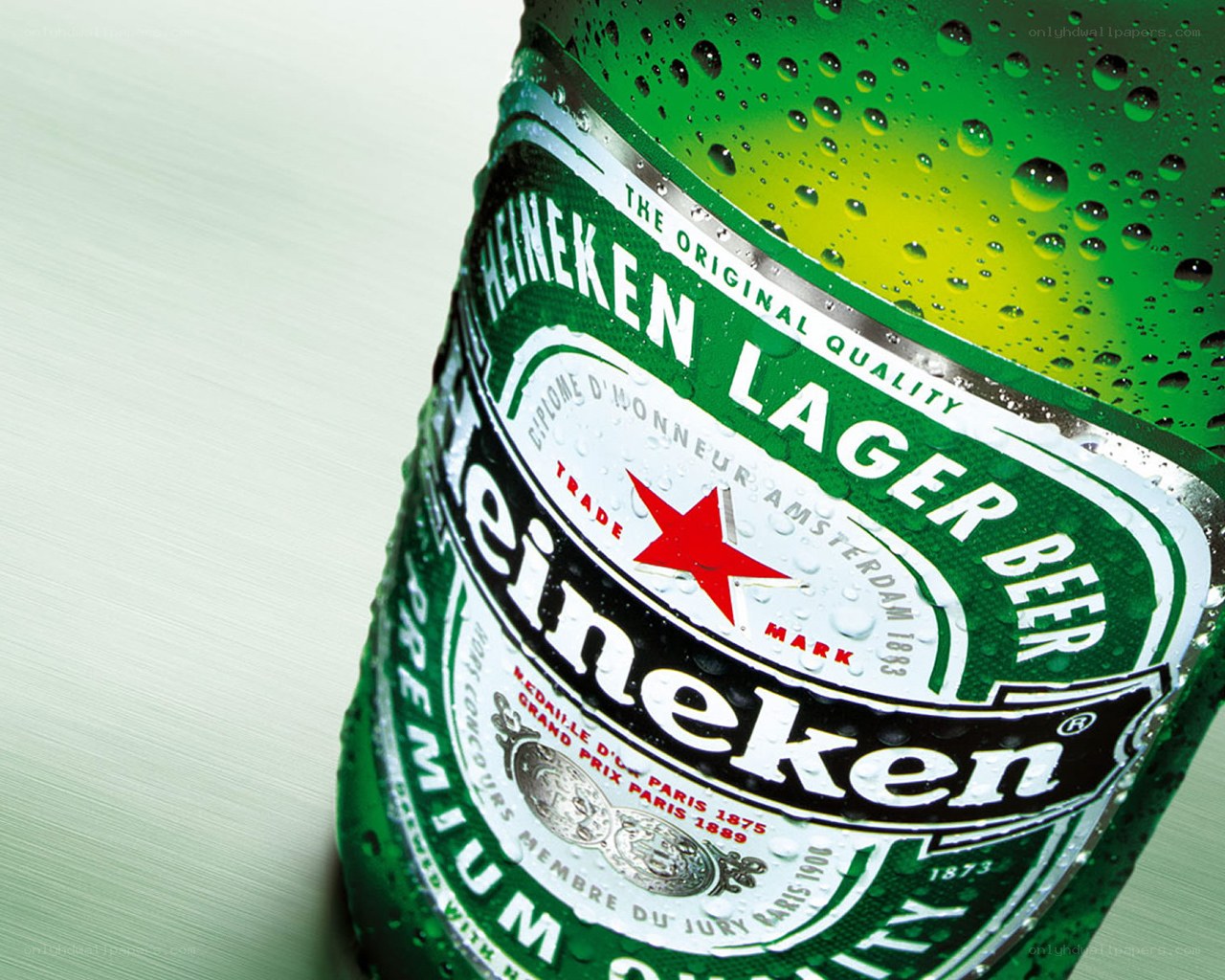 Heineken beer bottle with condensation