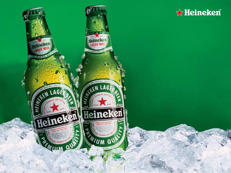 Heineken Beer Bottles — Green, Refreshing