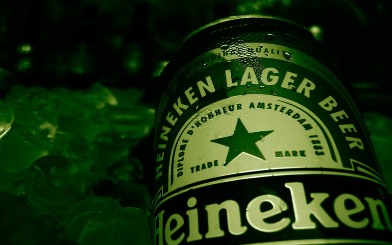 Heineken Beer Can — Green, Dark, Photograph, Ice, Black