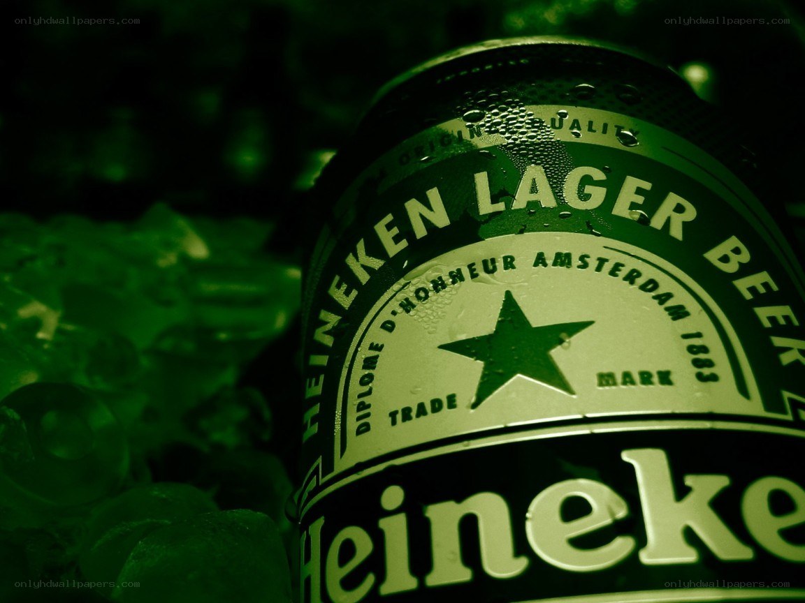 Heineken beer can in ice