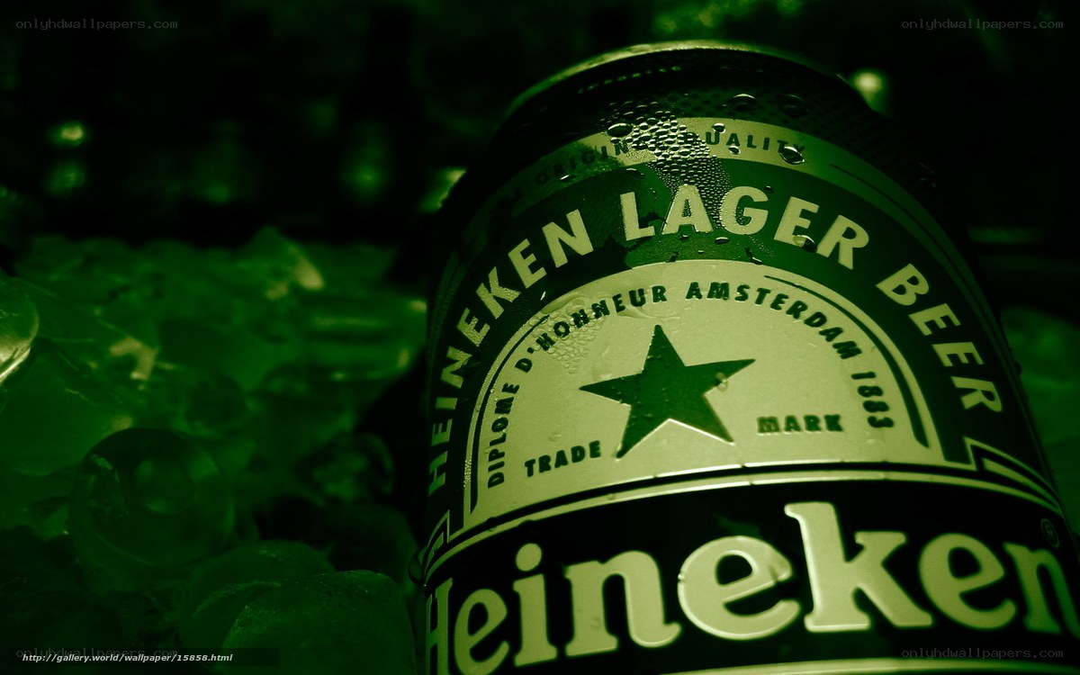 Heineken beer can in ice