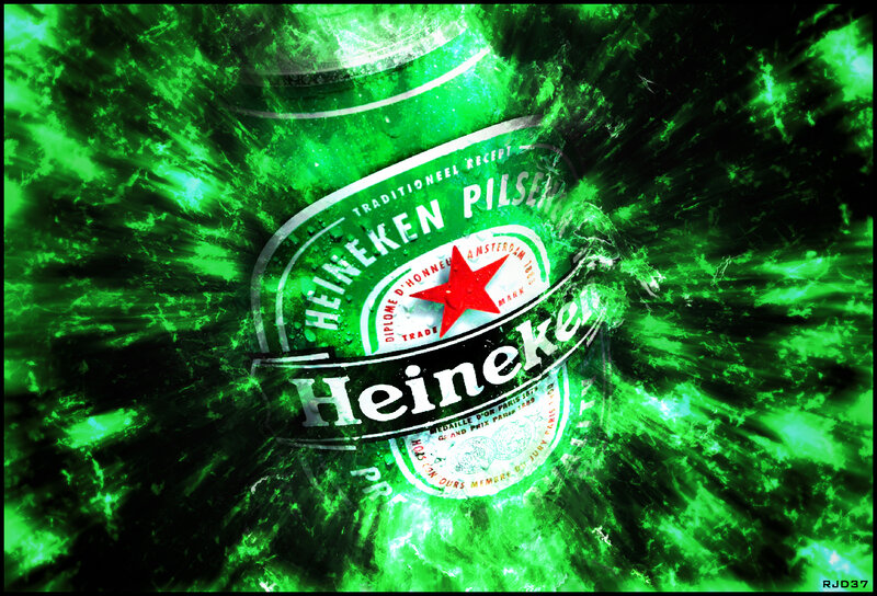 Heineken beer can with green energy