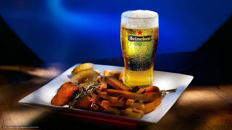 Heineken Beer with Snacks — Blue