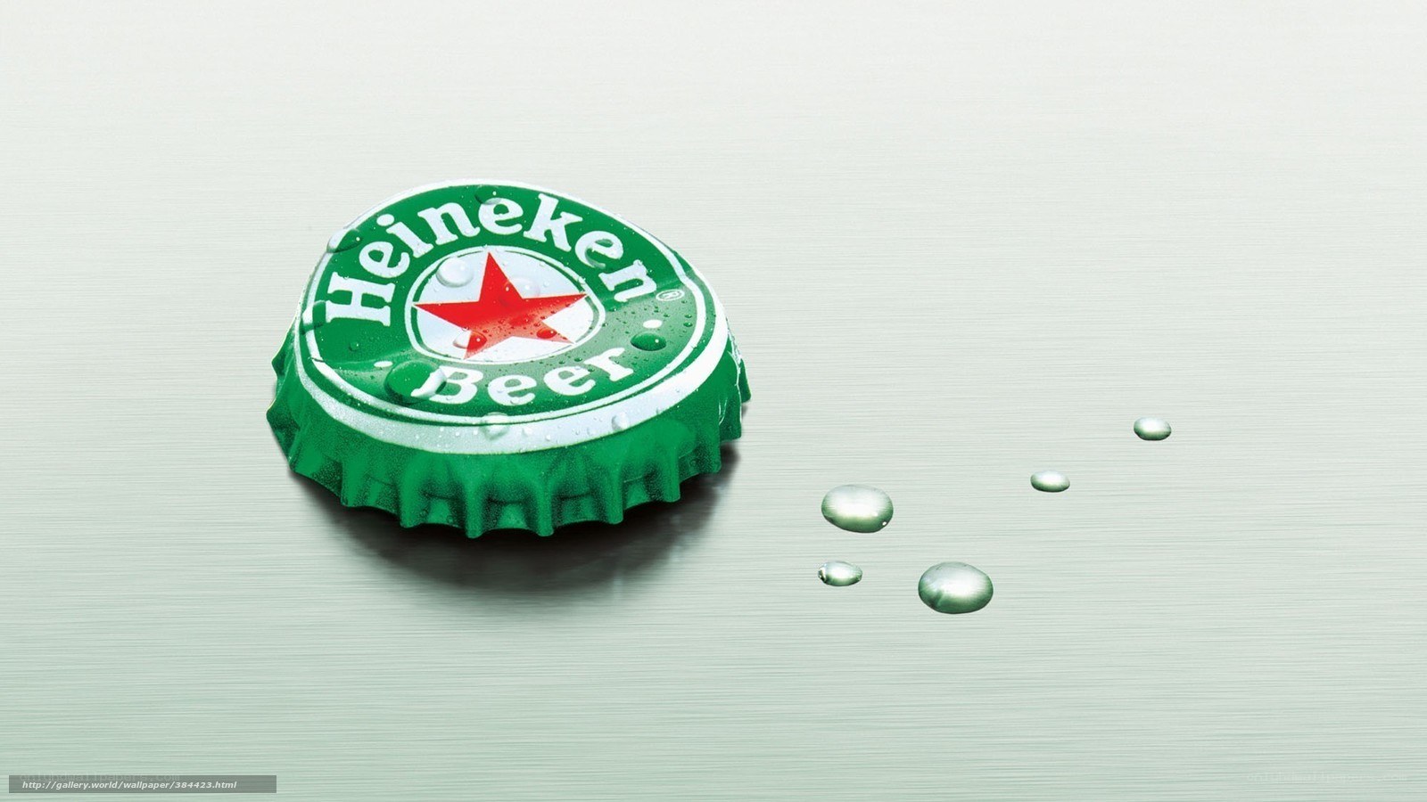 Heineken bottle cap with water droplets