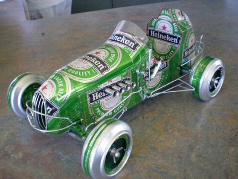 Heineken Can Car Model — Green